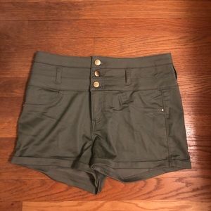 Green High Waisted Shorts